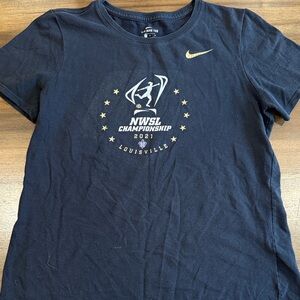 Nike Black T-Shirt with Gold NWSL Championship Design